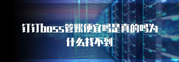 钉钉boss管账便宜吗是真的吗为什么找不到