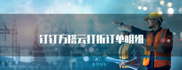 钉钉万搭云打折订单明细