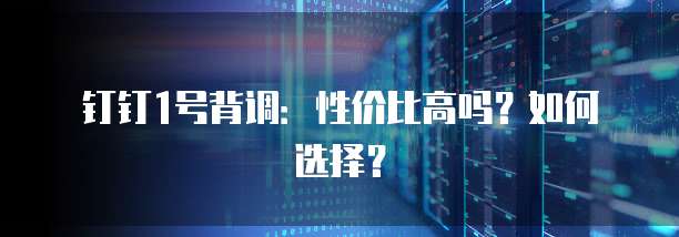 钉钉1号背调:性价比高吗?如何选择?