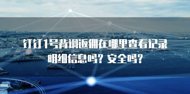 钉钉1号背调返佣在哪里查看记录明细信息吗？安全吗？