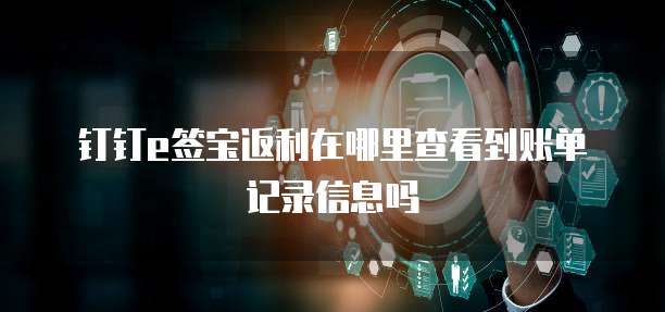 钉钉e签宝返利在哪里查看到账单记录信息吗