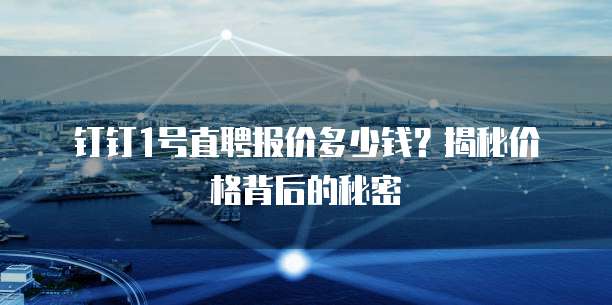 钉钉1号直聘报价多少钱？揭秘价格背后的秘密