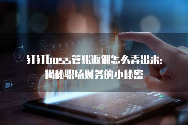 钉钉boss管账返佣怎么弄出来:揭秘职场财务的小秘密