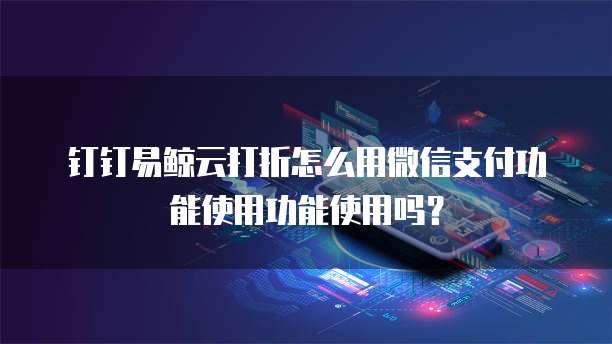 钉钉易鲸云打折怎么用微信支付功能使用功能使用吗?