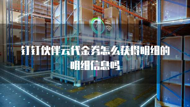 钉钉伙伴云代金券怎么获得明细的明细信息吗