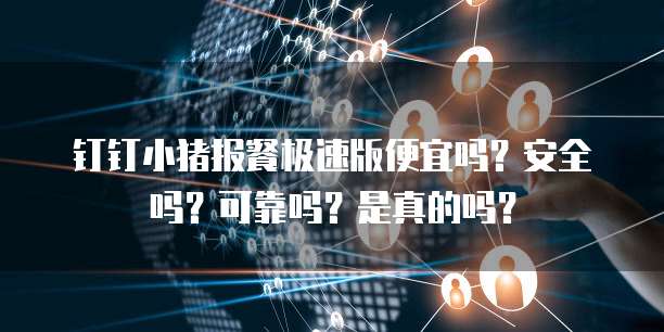 钉钉小猪报餐极速版便宜吗?安全吗?可靠吗?是真的吗?