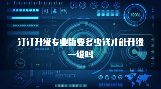 钉钉升级专业版要多少钱才能升级一级吗