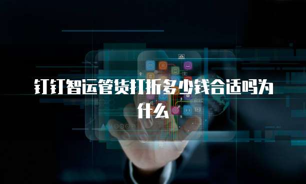 钉钉智运管货打折多少钱合适吗为什么