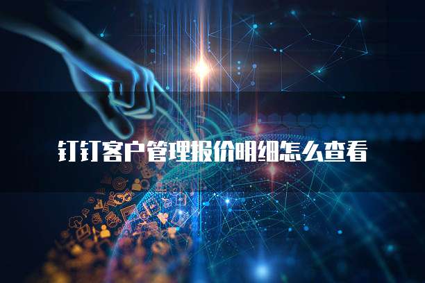 钉钉客户管理报价明细怎么查看