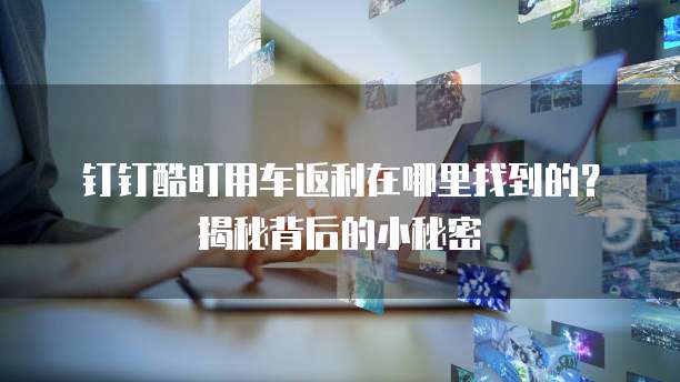 钉钉酷盯用车返利在哪里找到的?揭秘背后的小秘密