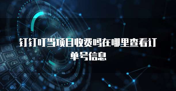 钉钉叮当项目收费吗在哪里查看订单号信息