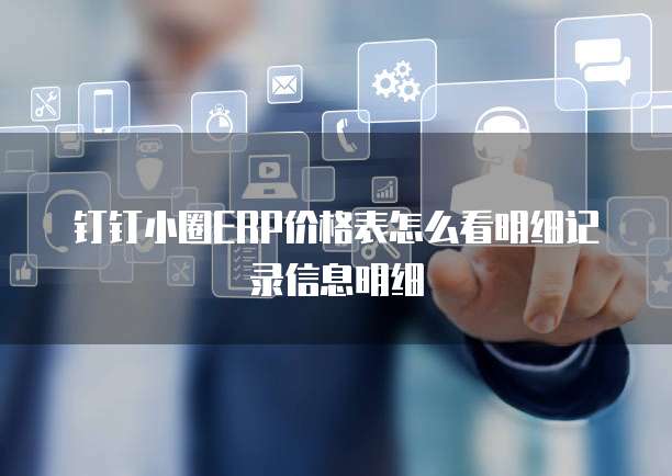 钉钉小圈ERP价格表怎么看明细记录信息明细