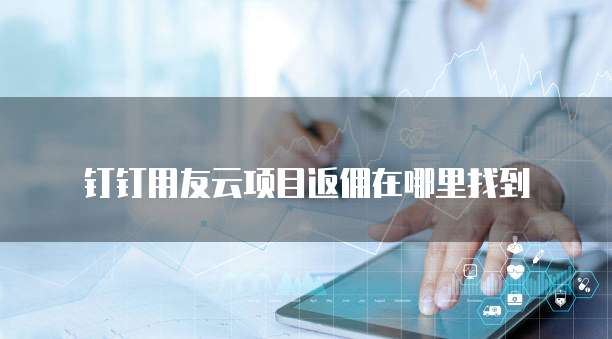 钉钉用友云项目返佣在哪里找到