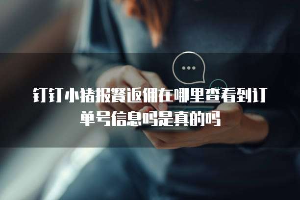 钉钉小猪报餐返佣在哪里查看到订单号信息吗是真的吗