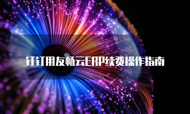 钉钉用友畅云ERP续费操作指南