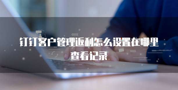 钉钉客户管理返利怎么设置在哪里查看记录