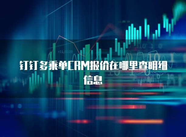 钉钉多乘单CRM报价在哪里查明细信息