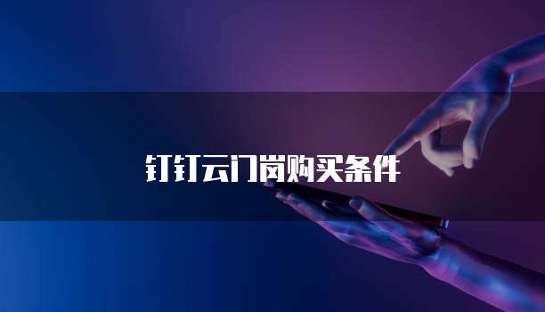 钉钉云门岗购买条件