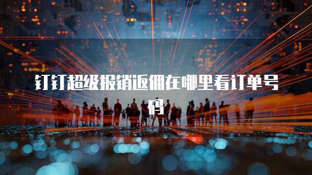 钉钉超级报销返佣在哪里看订单号码