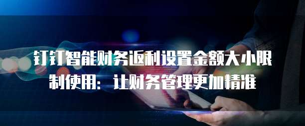 钉钉智能财务返利设置金额大小限制使用:让财务管理更加精准