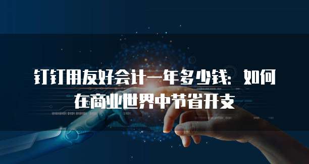 钉钉用友好会计一年多少钱:如何在商业世界中节省开支