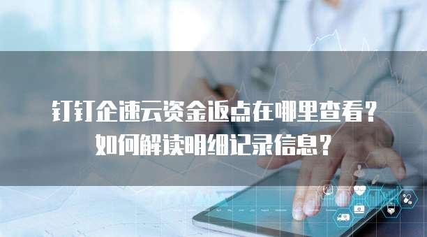 钉钉企速云资金返点在哪里查看?如何解读明细记录信息?