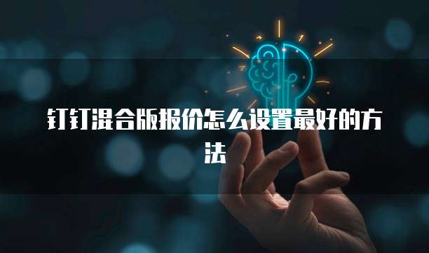 钉钉混合版报价怎么设置最好的方法