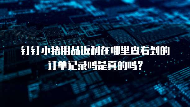 钉钉小猪用品返利在哪里查看到的订单记录吗是真的吗?