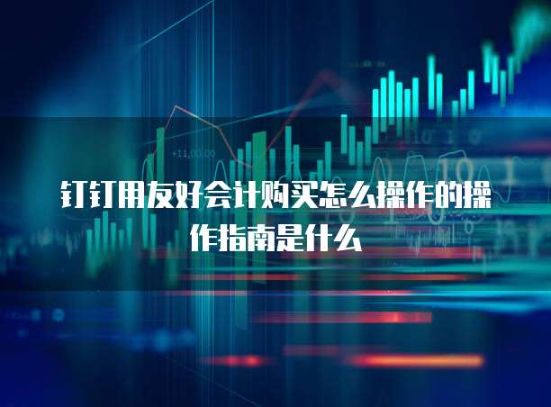钉钉用友好会计购买怎么操作的操作指南是什么