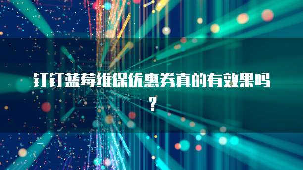 钉钉蓝莓维保优惠券真的有效果吗?