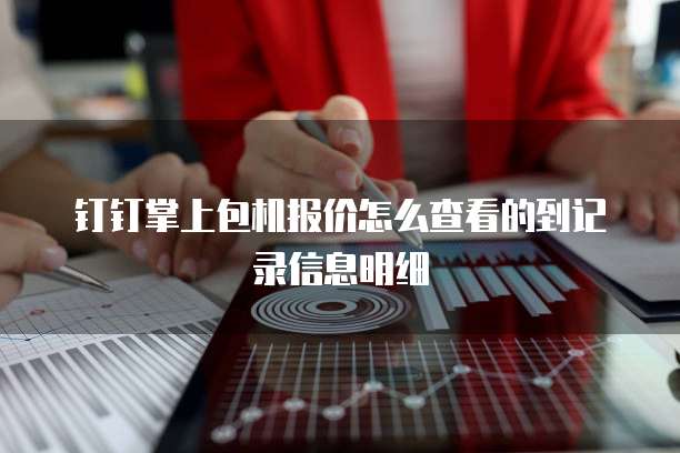 钉钉掌上包机报价怎么查看的到记录信息明细