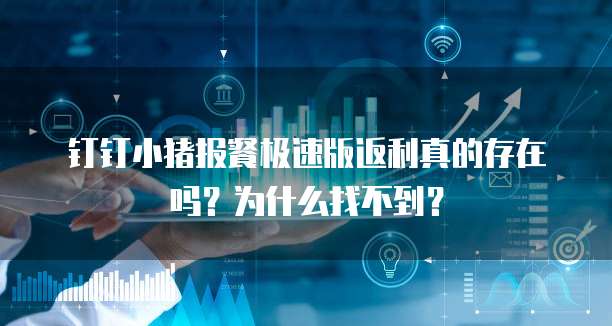 钉钉小猪报餐极速版返利真的存在吗?为什么找不到?