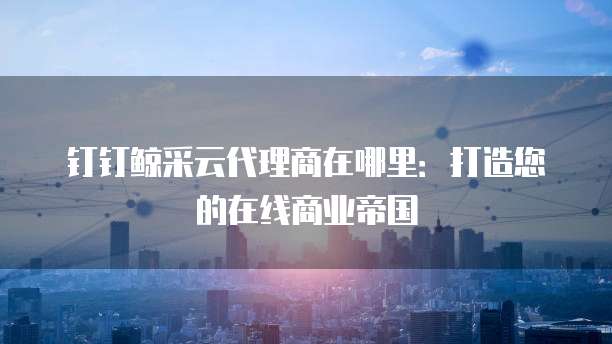 钉钉鲸采云代理商在哪里:打造您的在线商业帝国