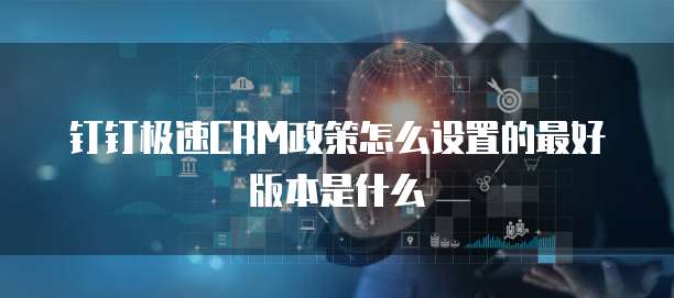 钉钉极速CRM政策怎么设置的最好版本是什么