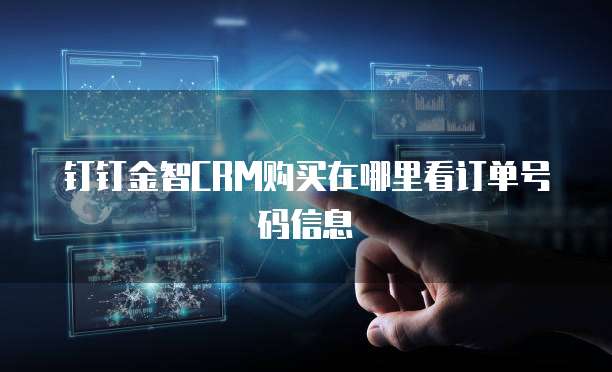 钉钉金智CRM购买在哪里看订单号码信息