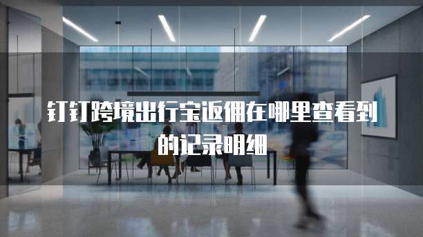 钉钉跨境出行宝返佣在哪里查看到的记录明细