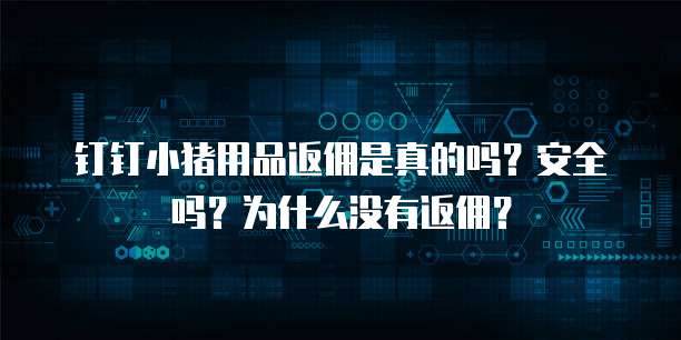 钉钉小猪用品返佣是真的吗?安全吗?为什么没有返佣?