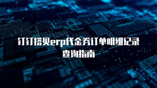 钉钉搭贝erp代金券订单明细记录查询指南