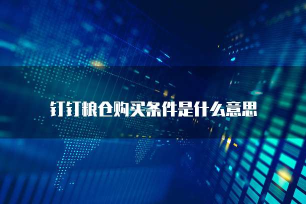钉钉粮仓购买条件是什么意思