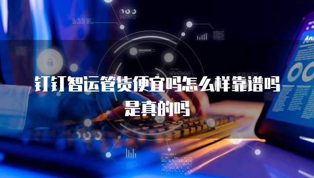 钉钉智运管货便宜吗怎么样靠谱吗是真的吗