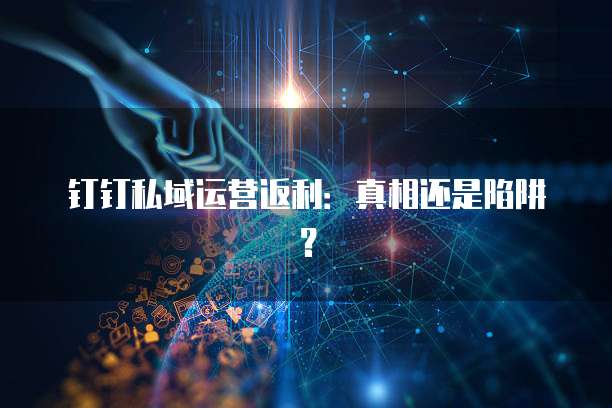 钉钉私域运营返利:真相还是陷阱?