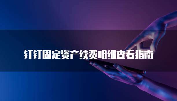 钉钉固定资产续费明细查看指南