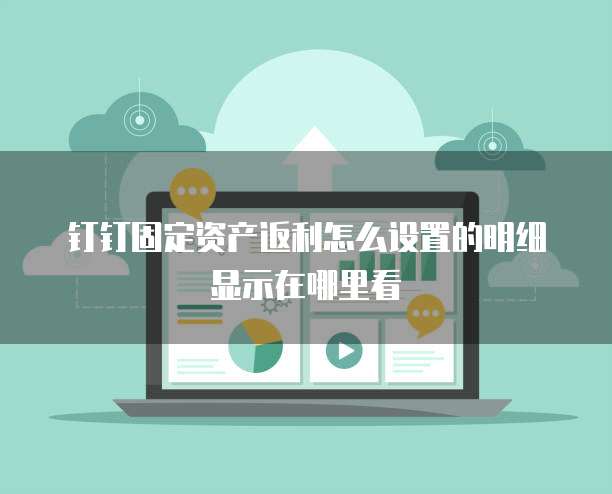 钉钉固定资产返利怎么设置的明细显示在哪里看