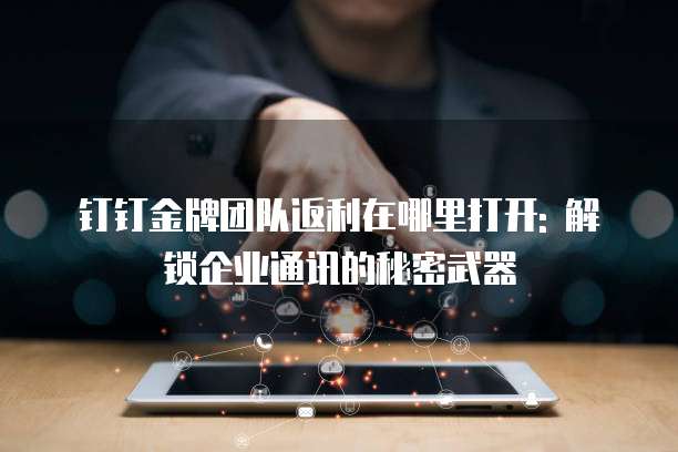 钉钉金牌团队返利在哪里打开: 解锁企业通讯的秘密武器