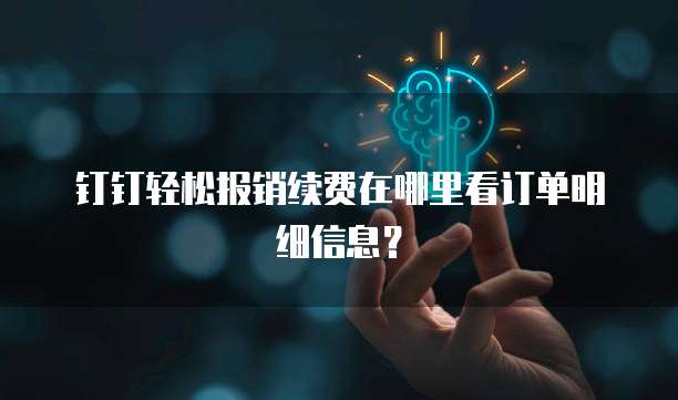 钉钉轻松报销续费在哪里看订单明细信息?
