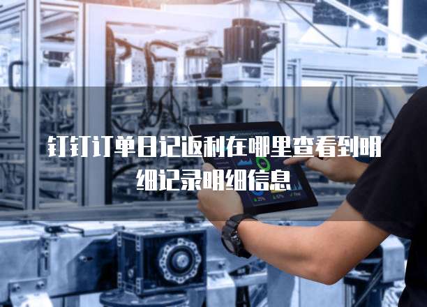 钉钉订单日记返利在哪里查看到明细记录明细信息