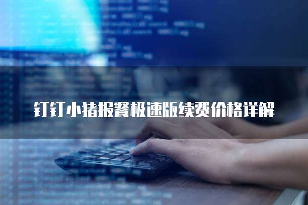 钉钉小猪报餐极速版续费价格详解