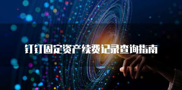 钉钉固定资产续费记录查询指南
