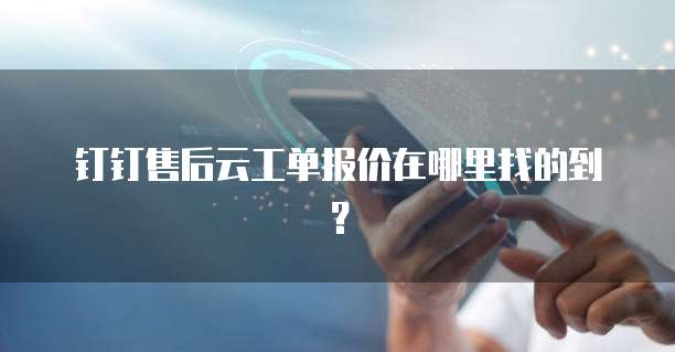 钉钉售后云工单报价在哪里找的到?