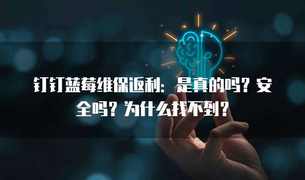 钉钉蓝莓维保返利:是真的吗?安全吗?为什么找不到?
